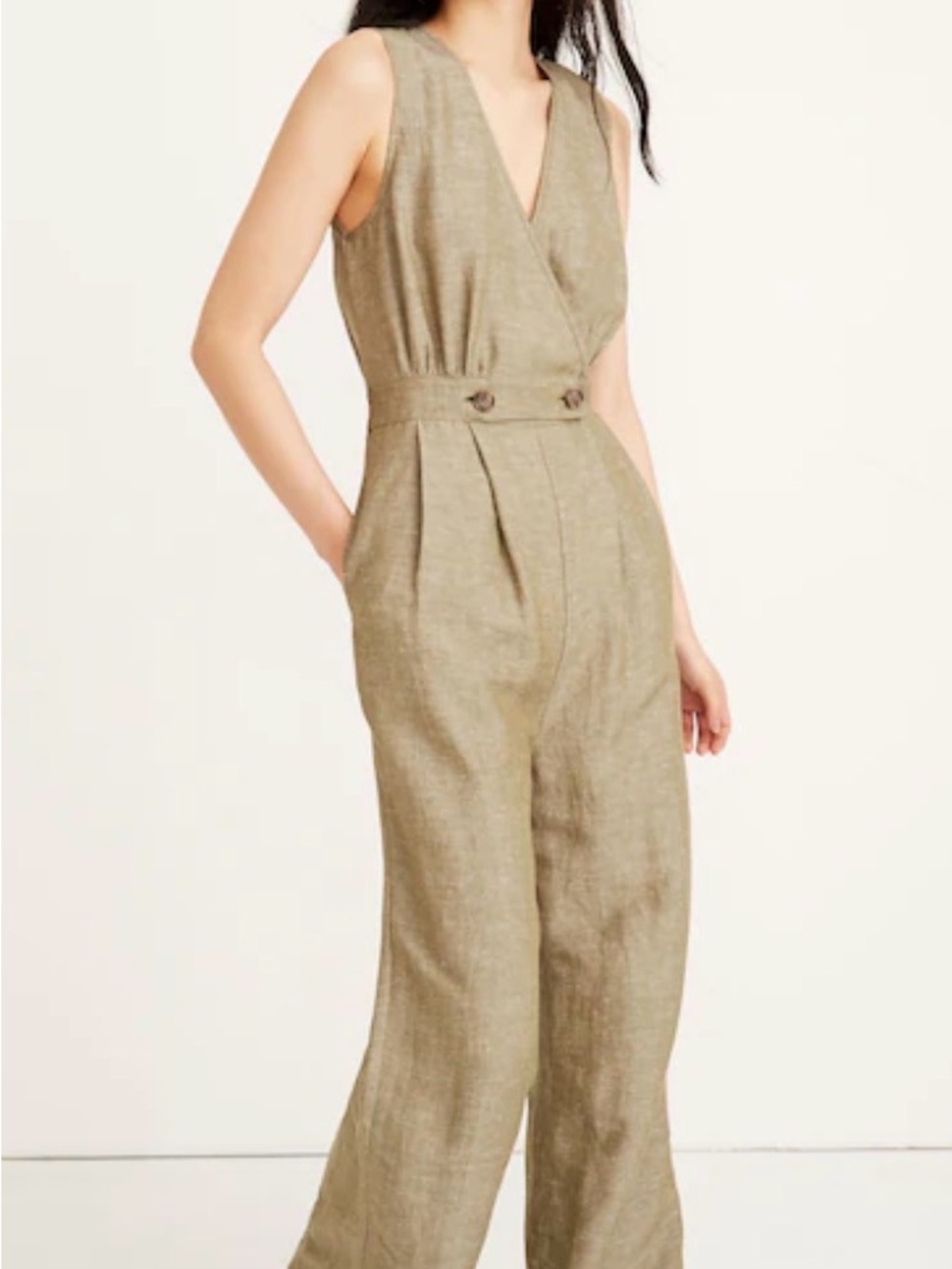 Madewell Linen Jumpsuit in Green - Picture 6 of 6